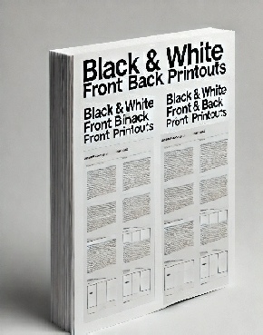 black and white printouts